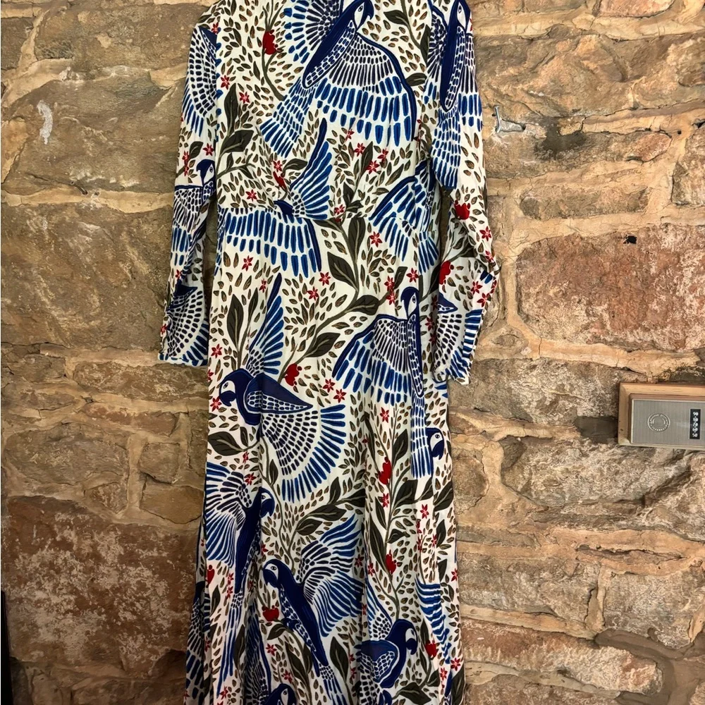 FARM Rio Blue and White Long Sleeve Dress - Picture 4 of 5
